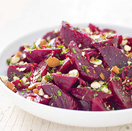Beets with lemon and almonds