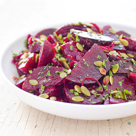 Beets with lime and pepitas