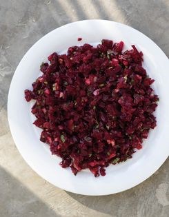 Beets with sour plum sauce