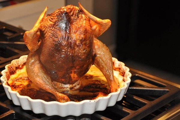 Beg, borrow, and steal roast chicken with cilantro tamarind sauce