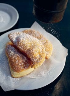 Beignets with chocolate-chicory sauce