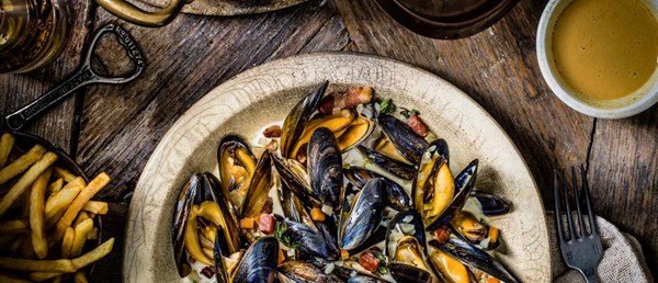 Belgian beer mussels