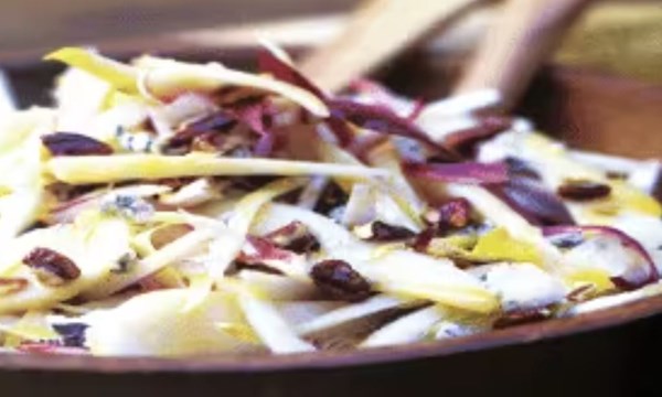 Belgian endive salad with pears, Gorgonzola, and pecans
