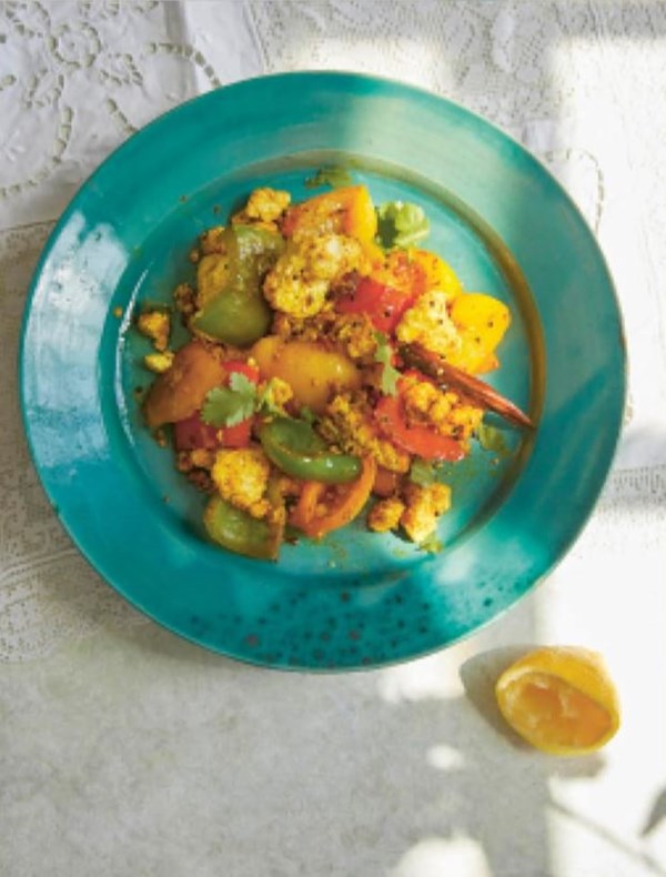 Bell peppers with crumbled paneer (Shimla mirch paneer tarkari)