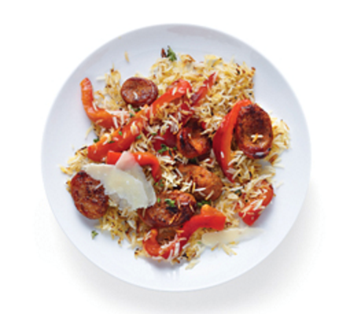 Bell peppers with sausage and rice