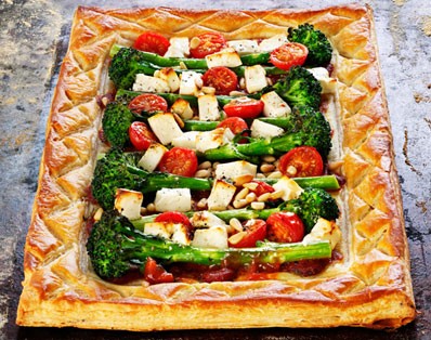 Bellaverde feta and tomato puff pastry tart