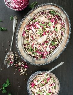 Beluga lentil & couscous salad with orange-Champagne vinaigrette