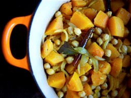 Bengali squash with chickpeas
