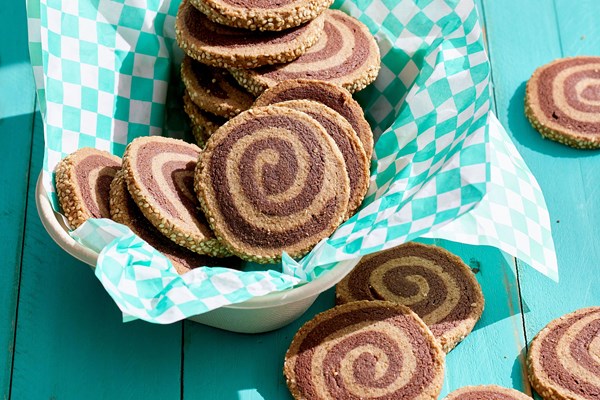 Benne chocolate pinwheel cookies