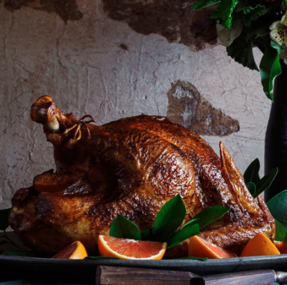 Berbere-rubbed roast turkey with orange aioli