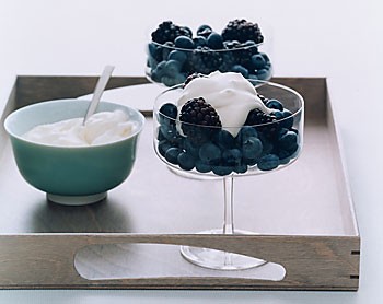 Berries with geranium cream