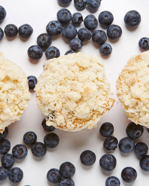 Berry burst muffins with crumble topping