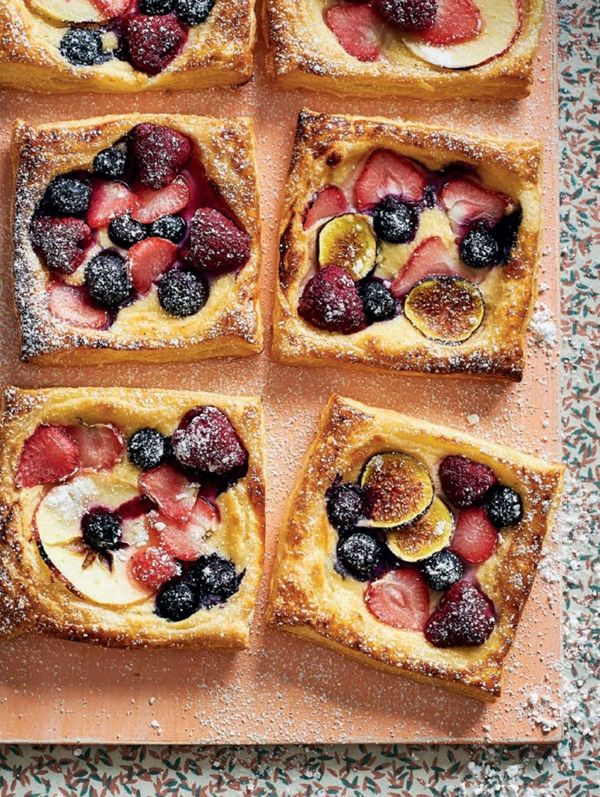 Berry, fig & apple custard slices