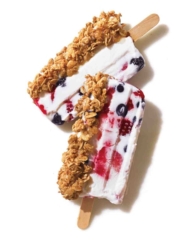 Berry-granola parfait pops