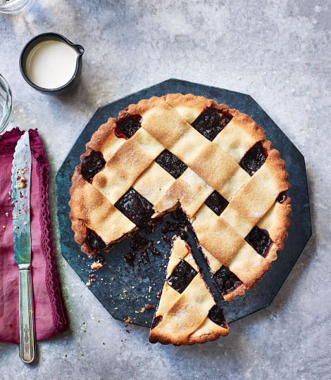 Berry jam lattice tart