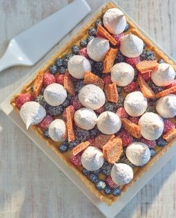 Berry, meringue & honeycomb lemon tart