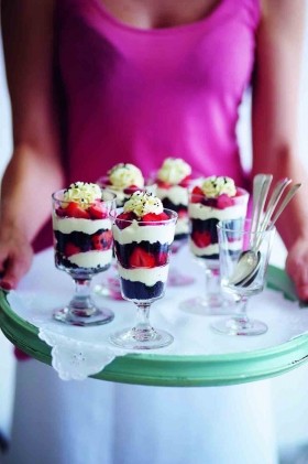 Berry sundae cheesecakes