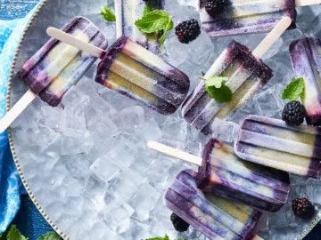 Berry-swirled corn ice pops