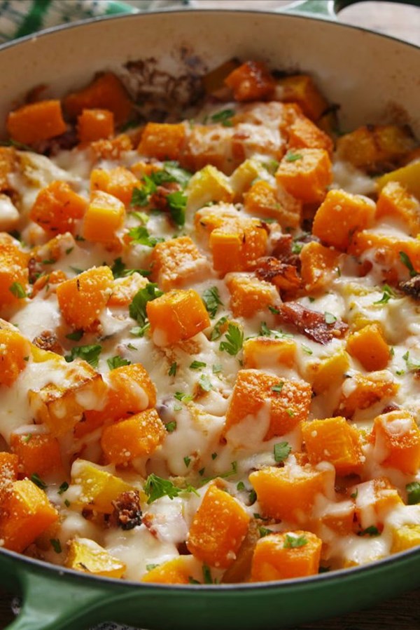 Best cheesy bacon butternut squash