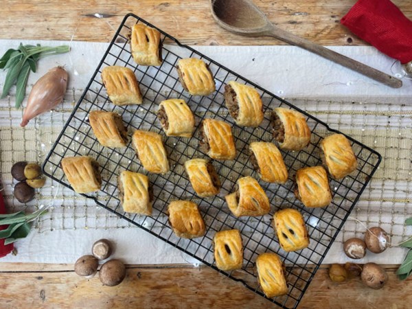 Best ever festive vegan sausage rolls
