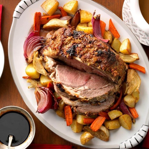 Best ever mustard-crusted prime rib with Madeira glaze