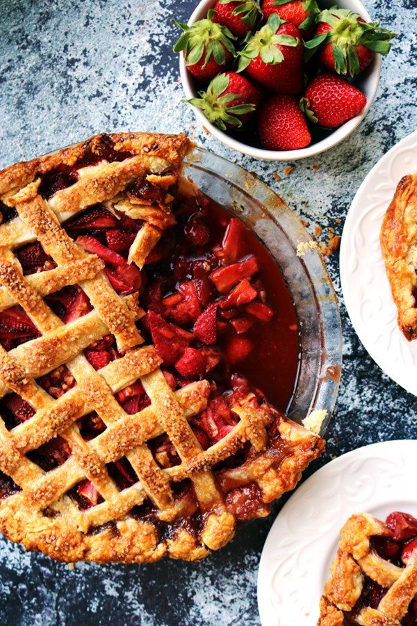 Best ever strawberry balsamic pie