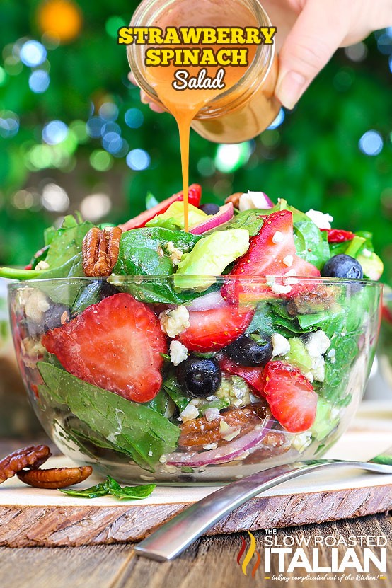 Best ever strawberry spinach salad