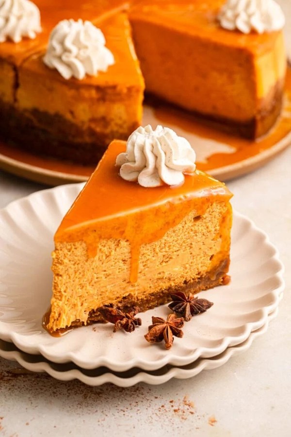 Best roasted sweet potato cheesecake with gingersnap crust