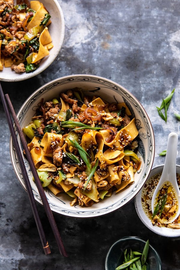 Better than takeout Szechuan noodles with sesame chili oil