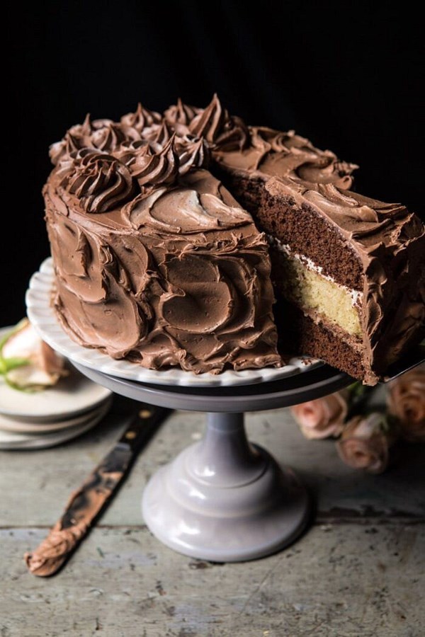 Better together chocolate vanilla birthday cake