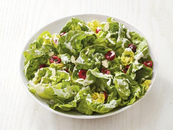Bibb lettuce with cherries 
