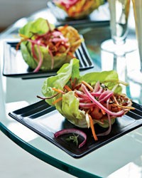 Bibb lettuce with warm vegetable vinaigrette