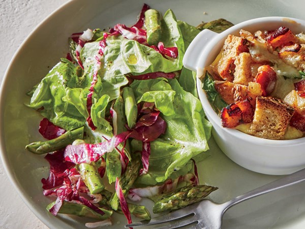 Bibb, radicchio, and asparagus salad