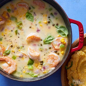 Big basil shrimp chowder
