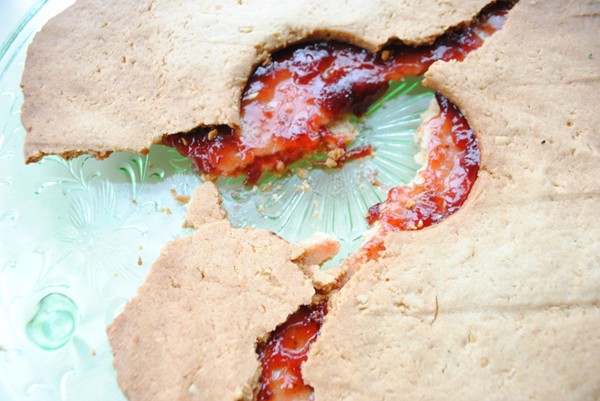 Big, fat peanut butter & jelly cookie