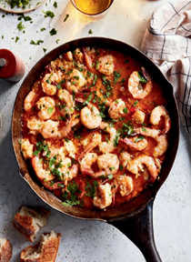 Big pan roast shrimp with garlic
