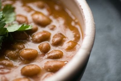 Big pot of porky pinto beans