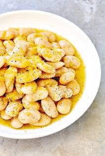 Big white beans, agrumato oil, and black pepper