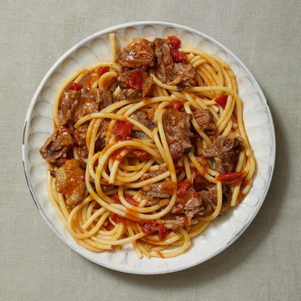 Bigoli with oxtail and tomato
