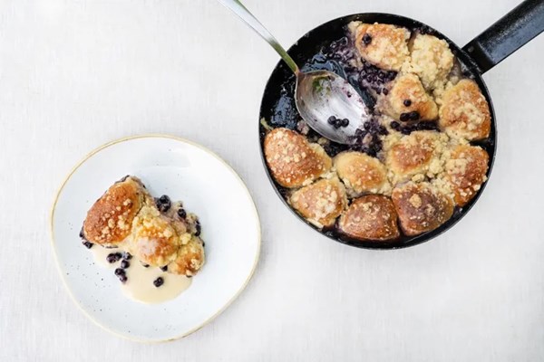 Bilberry challah tipsy cake
