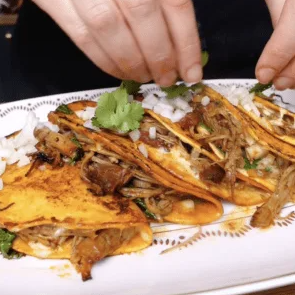Birria-inspired turkey tacos