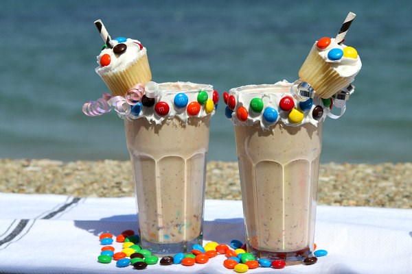 Birthday cake milkshakes