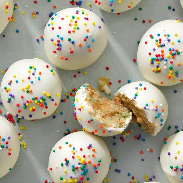 Birthday cake truffles