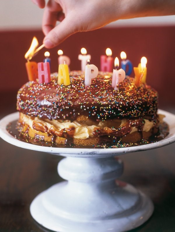 Birthday custard sponge