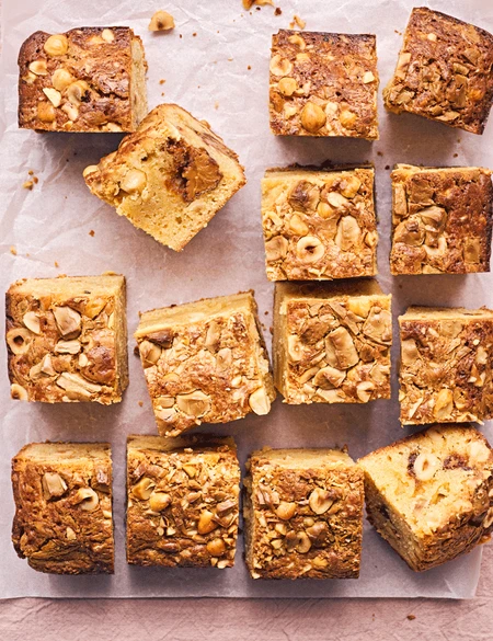 Biscoff and hazelnut blondies