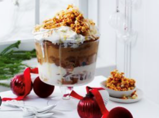 Biscoff, caramel and coconut ice cream trifle