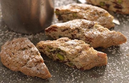 Biscotti with cranberries and pistachios