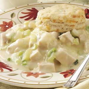 Biscuit-topped lemon chicken 