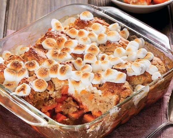 Biscuit-topped sweet potato cobbler
