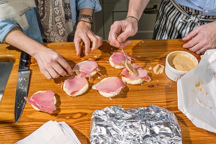Biscuits and Momofuku red-eye mayo